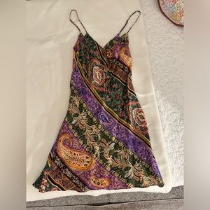 Zara Paisley Slip Dress Small